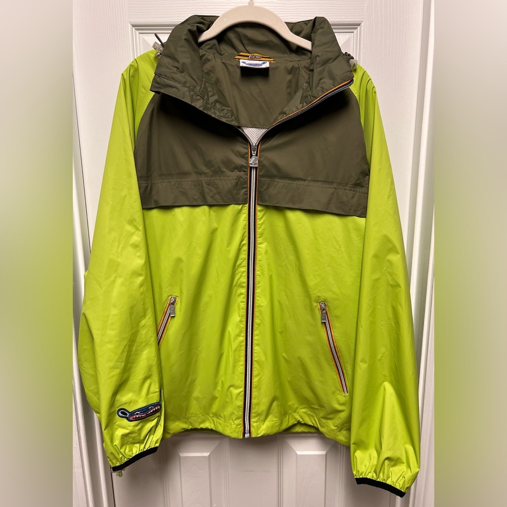 K-Way LimoLand Men's Lime and Olive Windbreaker